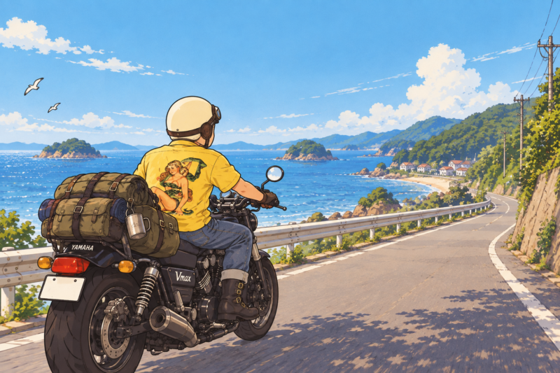 ヤマハV-MAXで一路、中国地方へ