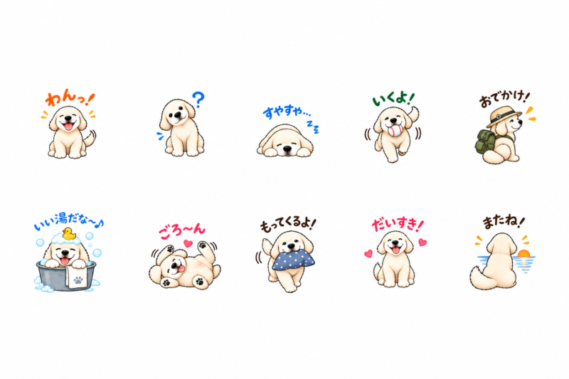 ワンコ、LINEスタンプ案