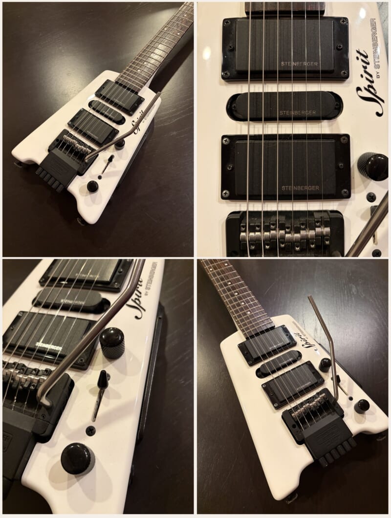 GT-PRO Deluxeのボディ、H-S-Hピックアップ、2つのノブと切替レバーの写真。